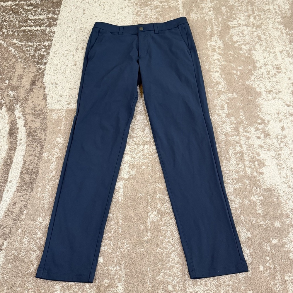 Lululemon Commission Pants Mens 32x30 Blue Warpstream Slim Fit Chino Stretch
